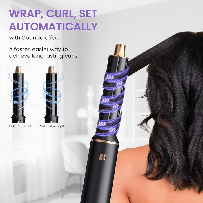 Mogawave Airstyler 5-в-1 Pro 1000W: Фен-щітка, стайлер для волосся з іонізацією (чорний)