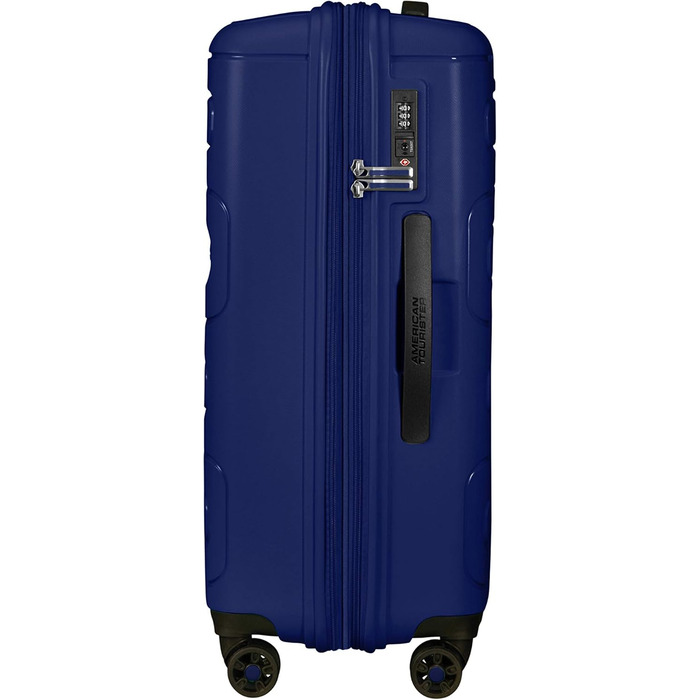 Валіза American Tourister Sunside Spinner M, розширювана, 67.5 см, 72.5/83.5 л, темно-синя, поліпропілен