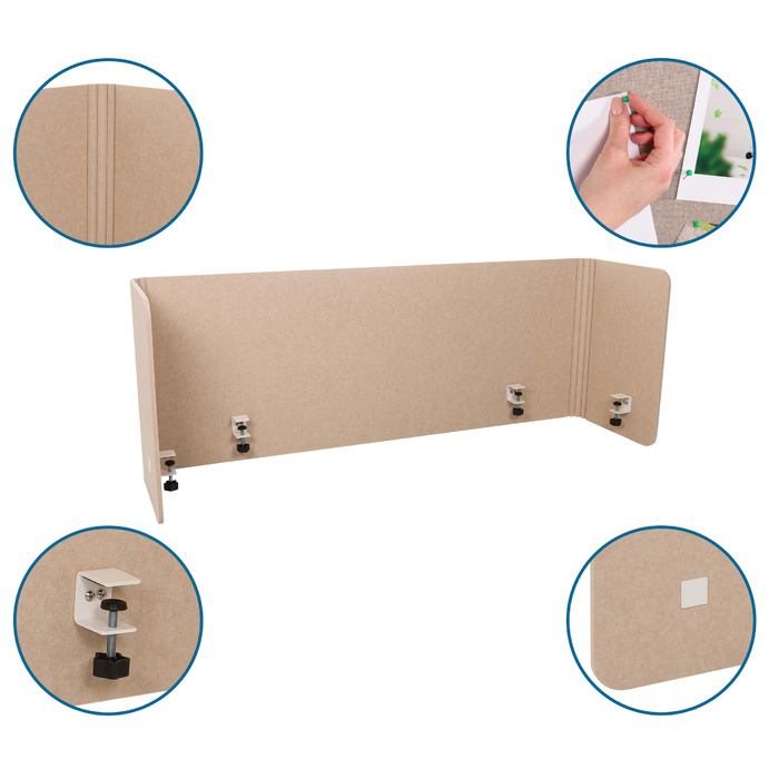 Акустична перегородка для офісу FLEXMIUT U 160x40x60 PET бежева hjh OFFICE