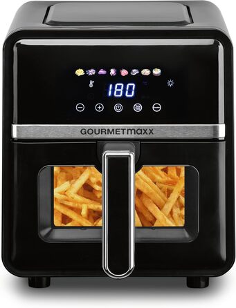 Фритюрниця повітряна GOURMETmaxx з 2 камерами, 10л, вертикальна, з сенсорним дисплеєм