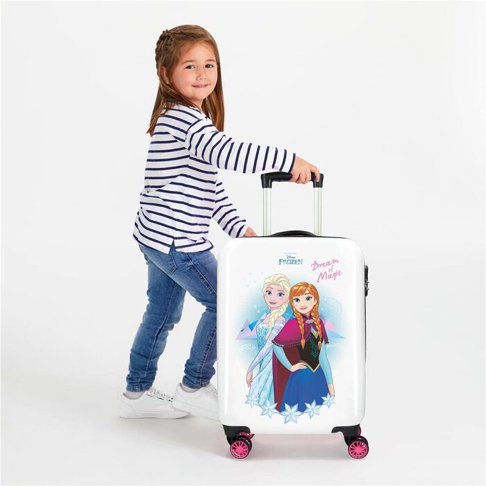 Дитяча валіза Disney Frozen, жорсткий ABS корпус, 37x55x20 см, 32 л, з кодовим замком, 4 подвійні колеса, ручна поклажа, багатобарвна