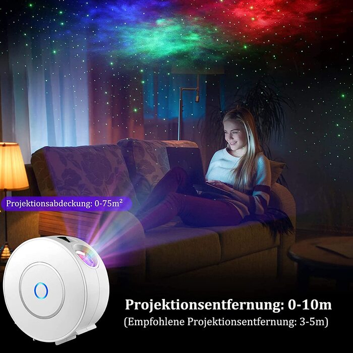 LED проєктор зоряного неба зі смарт-функціями, керування через Wi-Fi, 3D галактика, таймер, сумісність з Alexa та Google Assistant