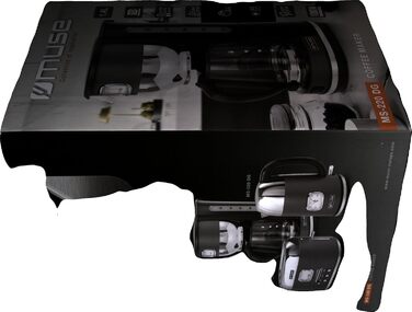 Кавоварка MUSE MS-220 DG з глечиком, 10 чашок, з функцією підігріву, скляна каністра, нержавіюча сталь, сіра