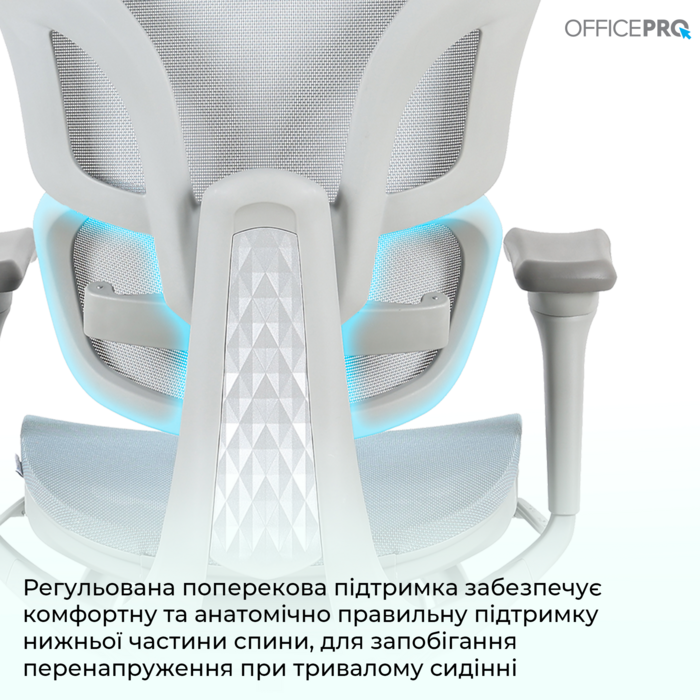 Крісло офісне OfficePro Elite OC950GLB Gray/Light Blue
