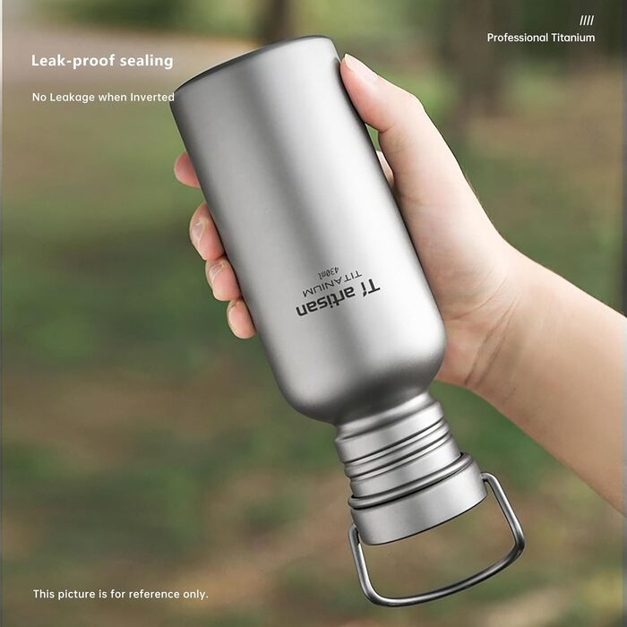 Титанова пляшка для води Ti Artisan Titan-Trinkflasche 750 мл: спортивна, легка, герметична для кемпінгу, хайкінгу, велоспорту