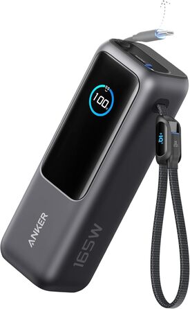 Powerbank Anker 25000mAh з 3 портами USB-C 100W, вбудований кабель, для iPhone, MacBook, Samsung