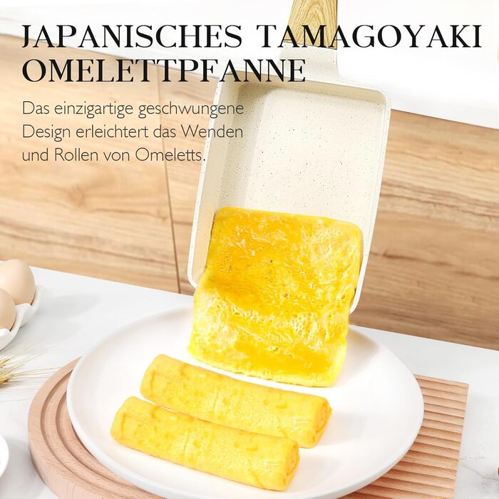 Сковорода для яєць Тамагоякі, 18x13 см, Japan, з антипригарним покриттям, без PFOA/PFOS, сіра