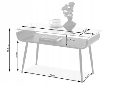 Журнальний стіл Mebel-Partner прямокутний, 88 x 38 x 50,5 см, колір: горіх