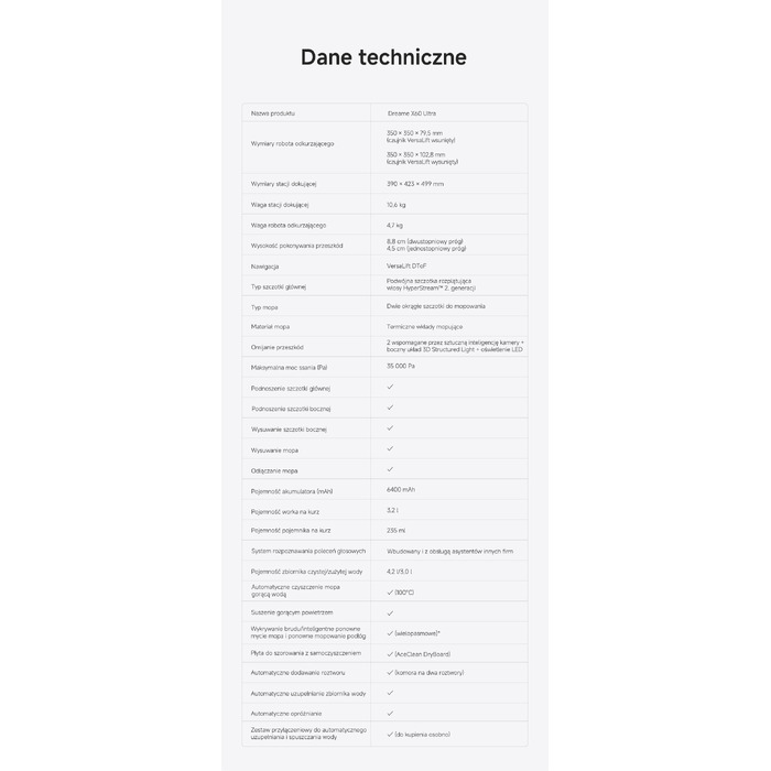 Робот-пилосос Dreame X60 Ultra, білий