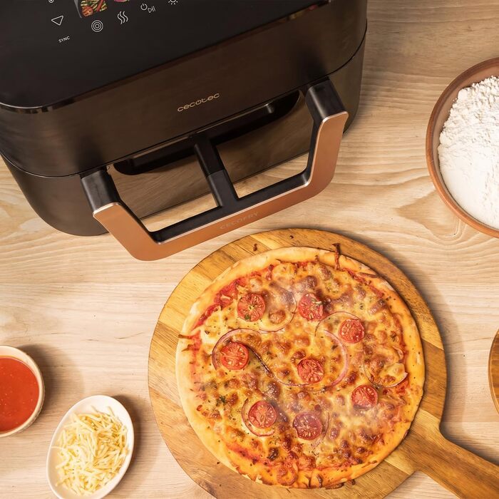 Аерофритюрниця-гриль Cecotec Cecofry&Grill Smokin' 6500 Plus 6.5л, 2200 Вт, з функцією копчення, гриль-платою та вікном, чорна