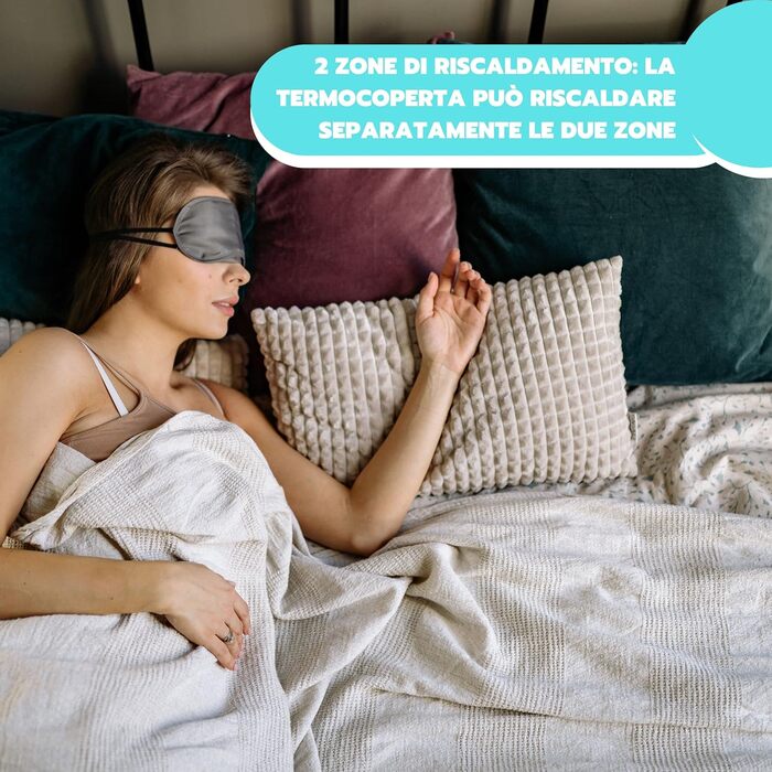 Електрична ковдра-нагрівач ARDES TERMOKIND для двоспального ліжка, 2 зони нагріву, 2x60Вт, 100% поліестер, ручне прання, біла