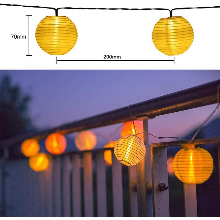 Сонячна гірлянда Lezonic з ліхтариками, 8 м, 30 LED, водонепроникна, 8 режимів, для вулиці, саду, балкона, весілля, Різдва, декор, тепле біле світло