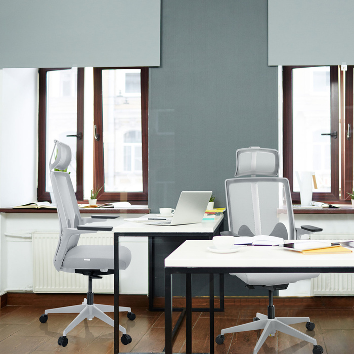 Офісне крісло / обертове крісло ARCEO W тканина / сітка тканина сірий hjh OFFICE