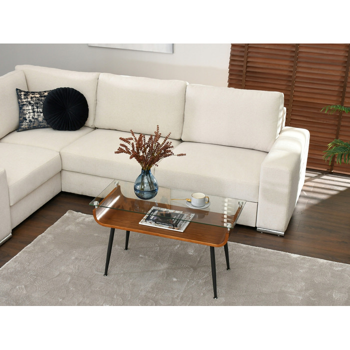 Журнальний стіл Mebel-Partner прямокутний, 88 x 38 x 50,5 см, колір: горіх