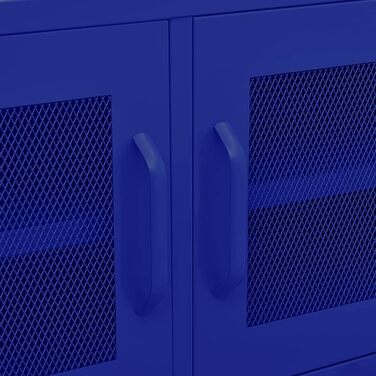 ТВ тумба vidaXL з 2 гратчастими дверцятами, сталева, марин-синя, 105x35x50 см, телевізійна підставка, Hi-Fi шафа