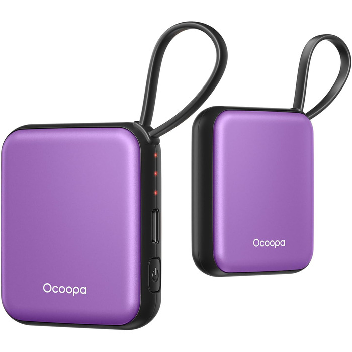 Електричні грілки для рук OCOOPA UT5 Nano Violett (2 шт), 4000mAh, 3 режими, до 52°C, USB, для зими, подорожей, спорту