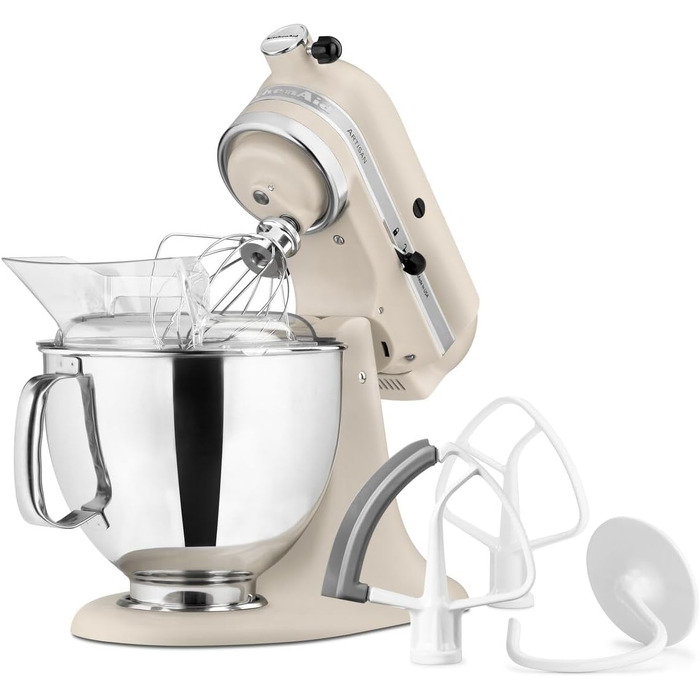 Кухонна машина KitchenAid Artisan: планетарний міксер з нахильною головою, 2 чаші з нержавіючої сталі по 4.8 л та набором із 5 аксесуарів
