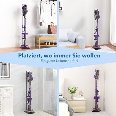 Стійка для пилососа Dyson, металева підставка-утримувач для бездротових пилососів Dyson V15, V12 Slim, V11, V10, V8, V7, V6, аксесуари для зберігання та організації