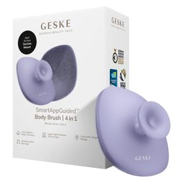 GESKE Щітка для тіла 4-в-1: глибоке очищення, силіконові щітки, масаж, ергономічний дизайн, фіолетовий колір