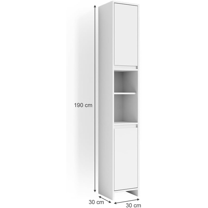 Пенал для ванної Vicco Emma, білий, 30x190 см, високий шафа