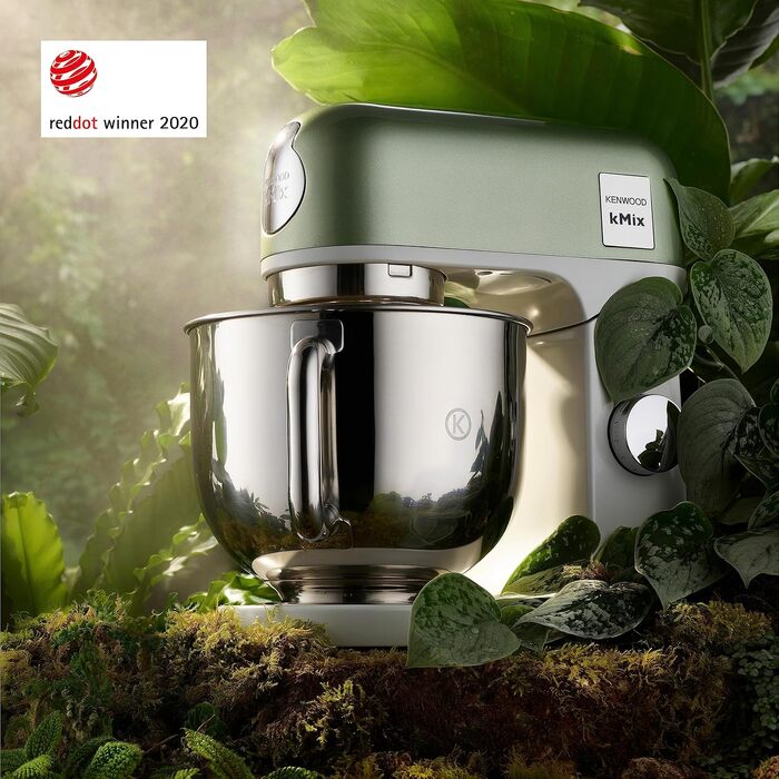 Кухонна машина Kenwood kMix Editions KMX760BC, 1000 Вт, чаша з нержавіючої сталі 5 л, набір для кондитерських виробів та захист від бризок, Зелений металік