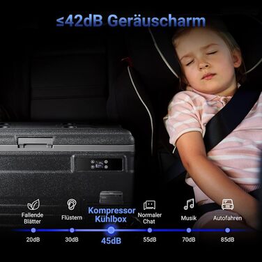 Автомобільний компресорний холодильник AAOBOSI 74L з Wi-Fi, LED, 12/24V/220V для кемпінгу, подорожей, авто, човна
