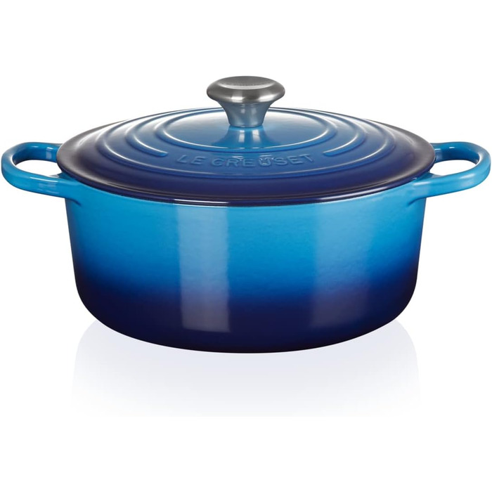 Le Creuset Signature Чавунний жаровня з кришкою, 26 см, 4.2 л, для всіх типів плит, включаючи індукційну, вишневий колір
