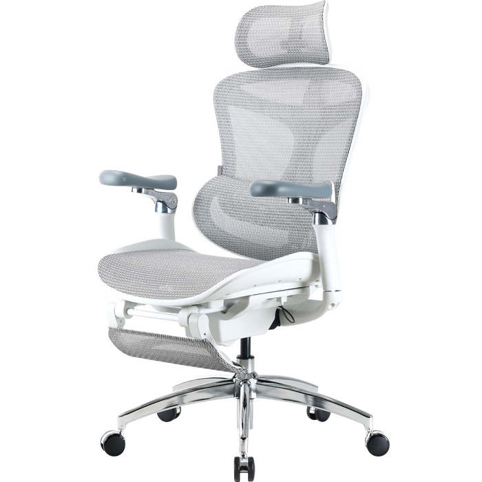 Крісло офісне з підставкою для ніг Sihoo DORO C300 Pro Mesh White with footrest