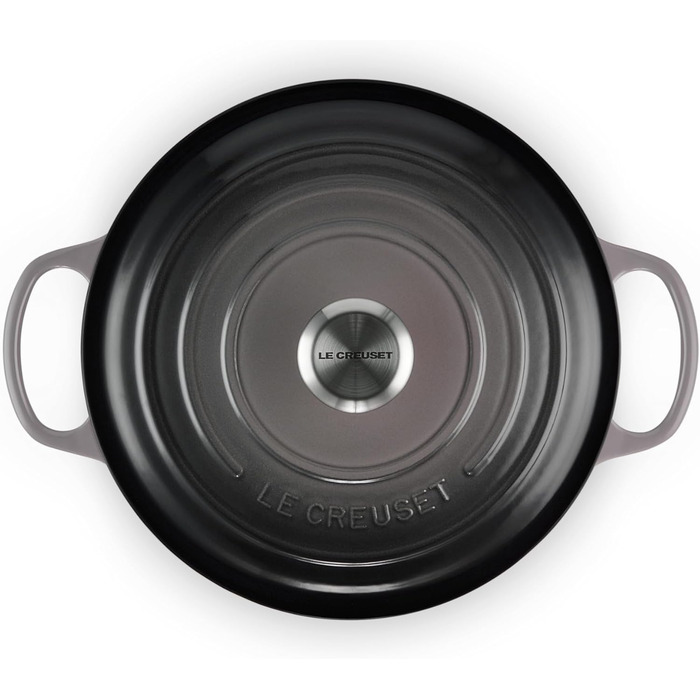 Чавунна каструля-брятер Le Creuset Signature з кришкою, кругла, 26 см, 5,3 л, для всіх плит та індукції, колір Flint
