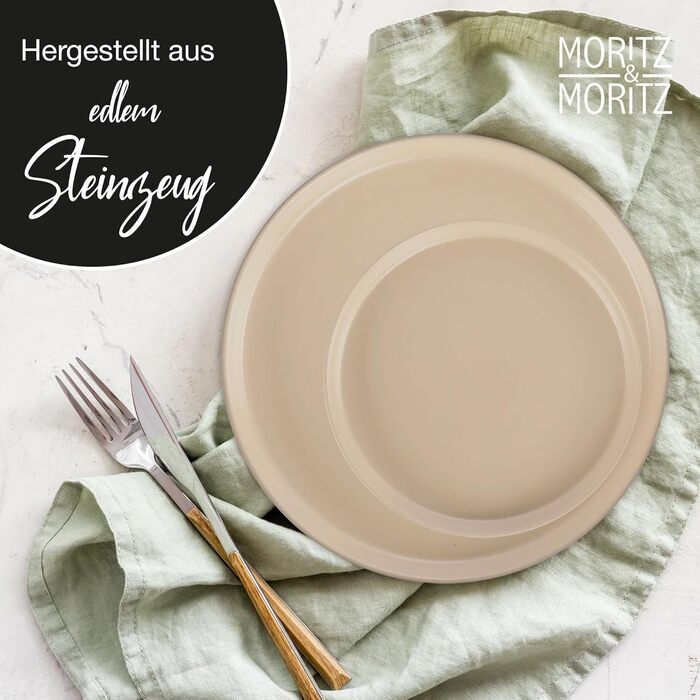 Набір кавових чашок Moritz & Moritz NORDIC, 6 шт. - 300 мл, кераміка, стильний дизайн, для кави, чаю, капучино (Тауп, 24-елементний набір)