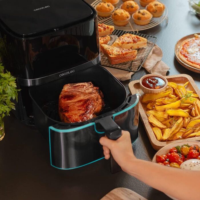 Фритюрниця Cecotec Cecofry Full 5500 Pro з аксесуарами. 1700 Вт, цифрова, без масла, з нержавіючої сталі, PerfectCook (5.5 л)