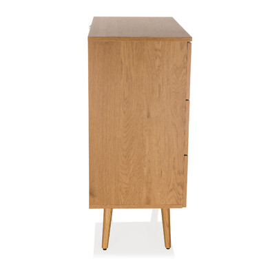 Комод BOHEO K 80x40x91 см 3 шухляди ротанг плетений дуб hjh LIVING