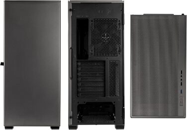 Ігровий корпус для ПК Kolink Stronghold Barricade E-ATX з відкидними дверцятами з загартованого скла, знімною верхньою панеллю, 2 вентиляторами 120 мм, чорний Midi Tower