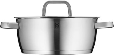 Каструля WMF Iconic 24 см з металевою кришкою, 4.2 л, сталь Cromargan, для індукційних плит