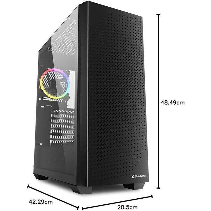 Корпус для ПК Sharkoon VS9 RGB Midi ATX, чорний