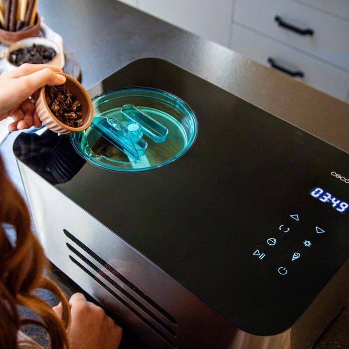 Машина для приготування морозива Cecotec Gelacy 1200 Touch з компресором. 1.5 л, чорний, сенсорний екран, 110 В