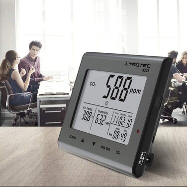 Вимірювач CO2 Trotec BZ30 – монітор якості повітря, вологості та температури, діапазон вимірювання 0-9999 PPM, похибка ±75 PPM + 5%, даталогер на 50 000 вимірювань