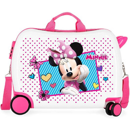 Дитяча валіза Disney Minnie, рожева, 50x38x20 см, ABS, кодовий замок, 34 л, 2,3 кг, 4 колеса, ручна поклажа