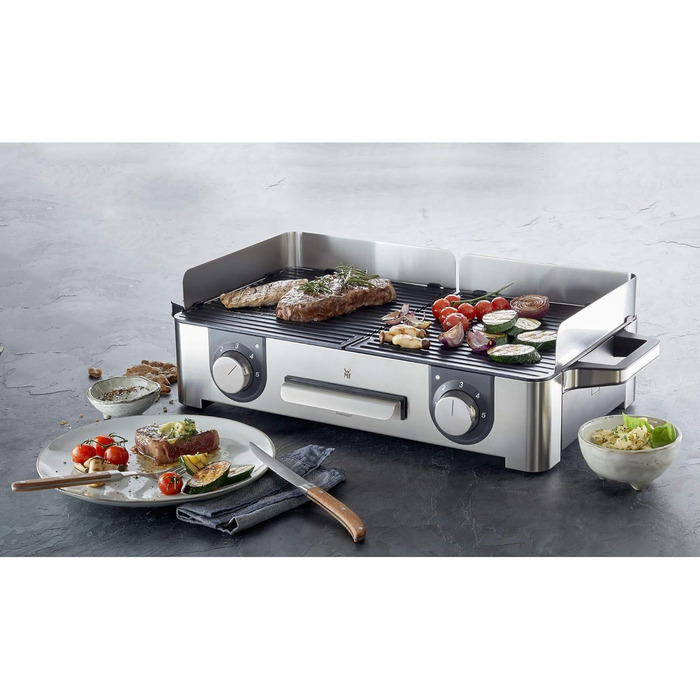 Електрогриль WMF Lono Master Grill 50x28 см з двома зонами нагріву, нержавіюча сталь, для барбекю