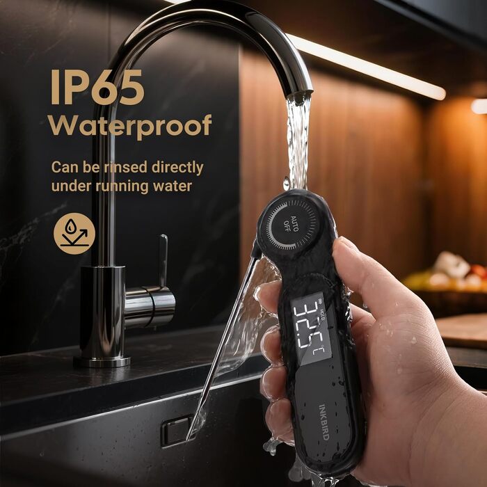 Цифровий термометр для м'яса та гриля Inkbird IHT-21K, швидке зчитування за 0,5 сек, водонепроникний LCD-дисплей IP65 для кухні, BBQ та випікання