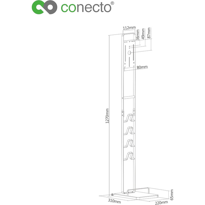 Підставка для пилососа conecto SA-VAC-50, чорна
