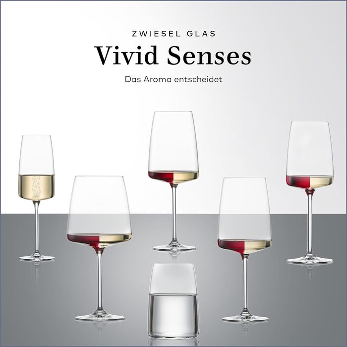 Потужний і пряний келих для вина Vivid Senses (набір з 2 штук), філігранні келихи для вина, кришталеві келихи, які можна мити в посудомийній машині, виготовлені в Німеччині (посилання. No 122429) (кружка універсальна (4 шт.))