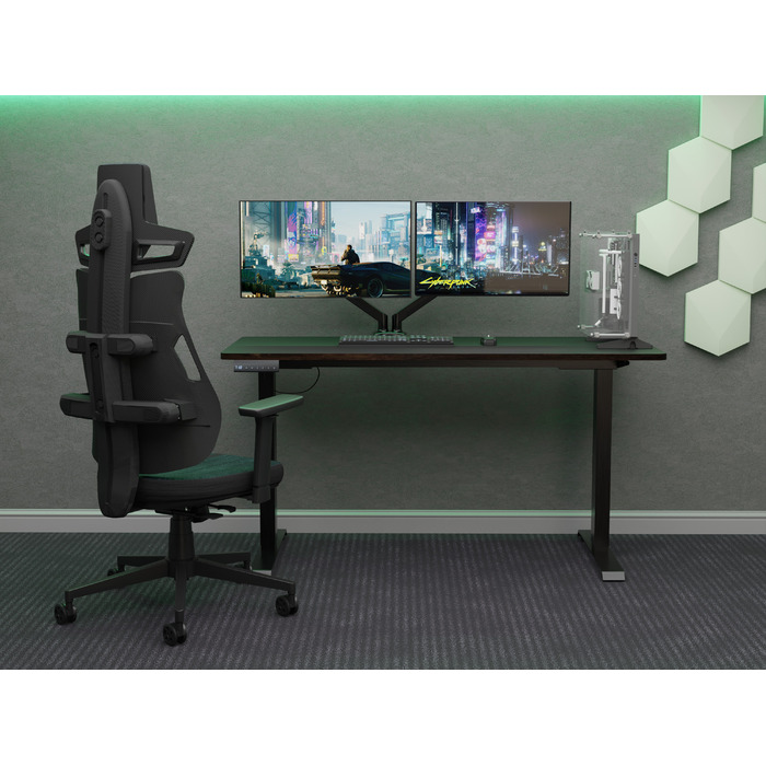 Геймерське крісло Cyberlux V8 Fabric Green (арт. GM-V8 FZ)