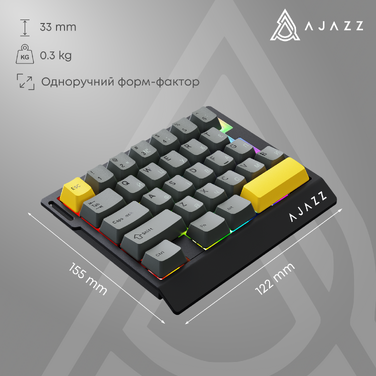 Дротова магнітна клавіатура Ajazz AK029 Ice lsland Magnetic Switch (AK029-I-BY)