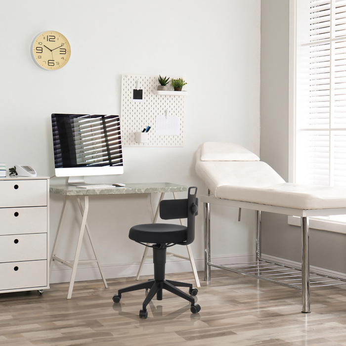 Табурет робочий / стілець-балансир TOP WORK FLEX тканина чорна hjh OFFICE