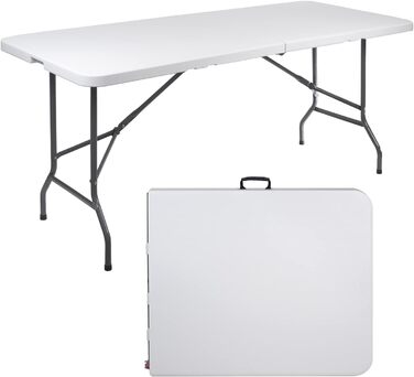 Складаний стіл Green Blue GB370 для кемпінгу та саду, 4 особи, 180x75x74 см, до 200 кг, з ручкою для перенесення