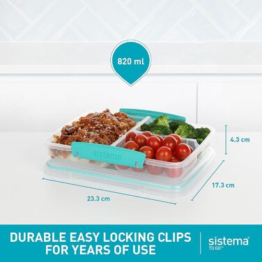 Набір контейнерів для їжі Nest IT Meal Prep | 5 шт. (820 мл) з 3 відділеннями, зелені