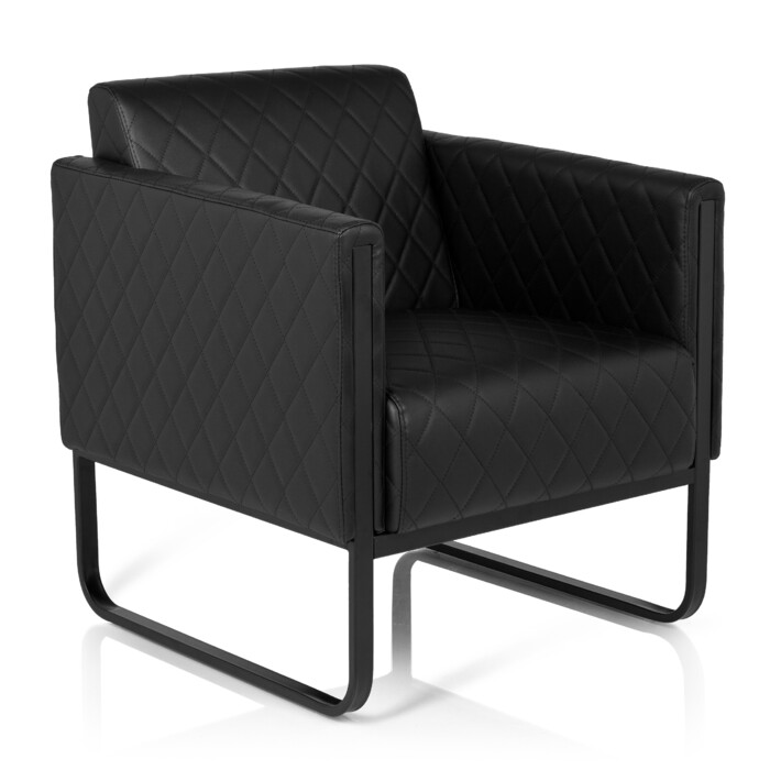 Крісло для відпочинку ARUBA BLACK, чорний каркас, штучна шкіра, одноразове, чорний колір, hjh OFFICE