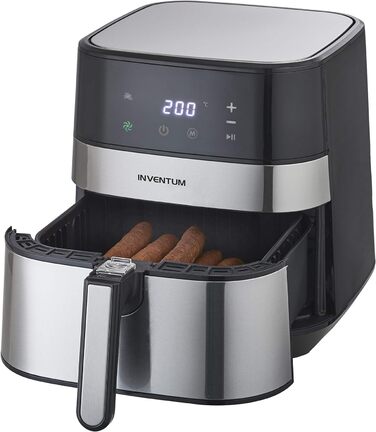 Фритюрниця з гарячим повітрям Inventum GF500HLD, 5 л, 1700 Вт, чорна/нерж. сталь