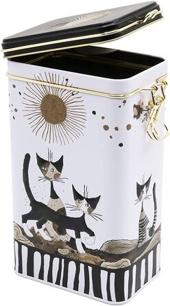 Металева банка для зберігання кави Fridolin з кришкою, дизайн Rosina Wachtmeister, коти, сепія